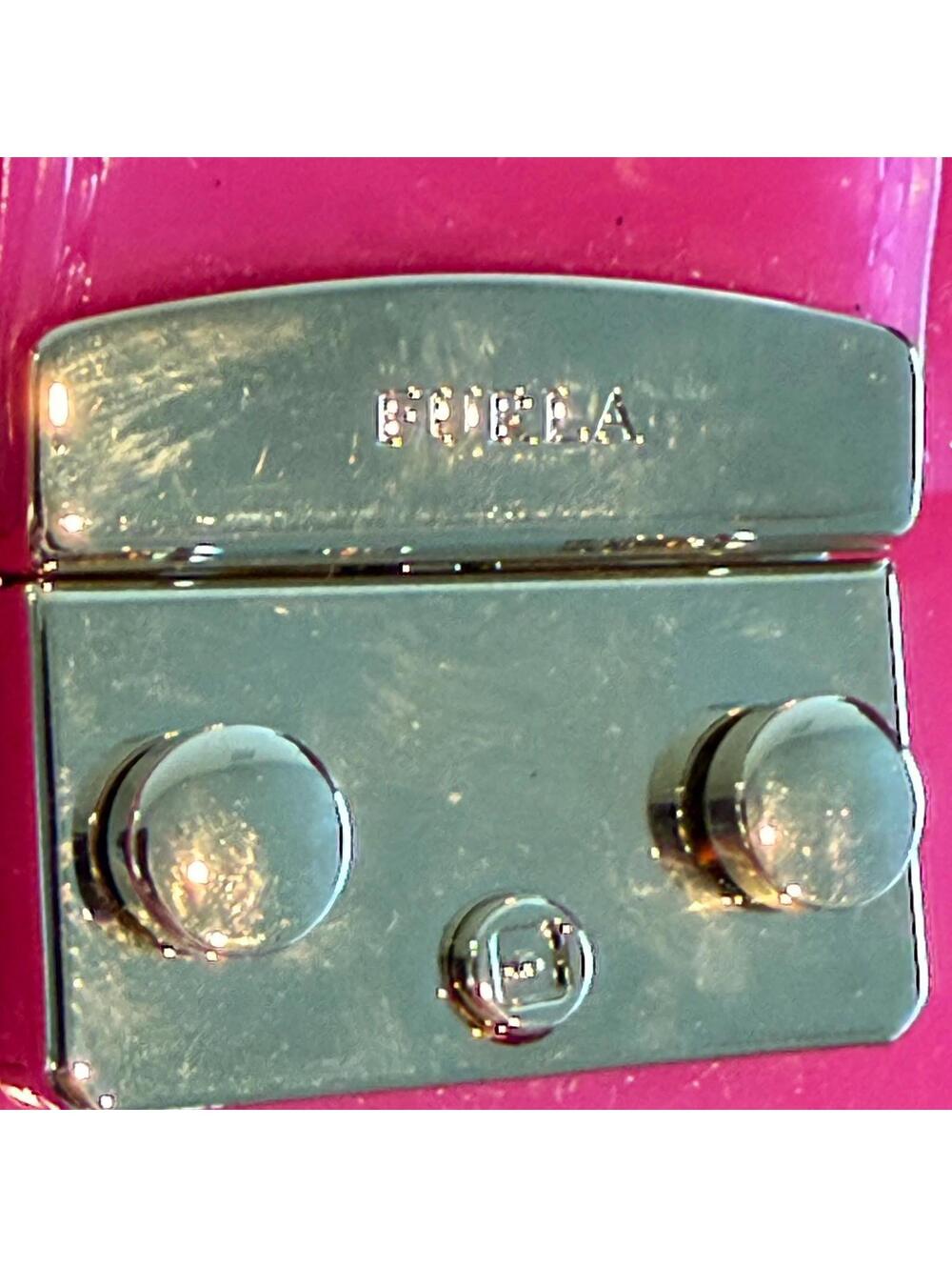 NEW Furla Candy Meringa Mini Crossbody Fuschia Hot‎ Pink PVC Rubber Top Handle - Picture 4 of 9